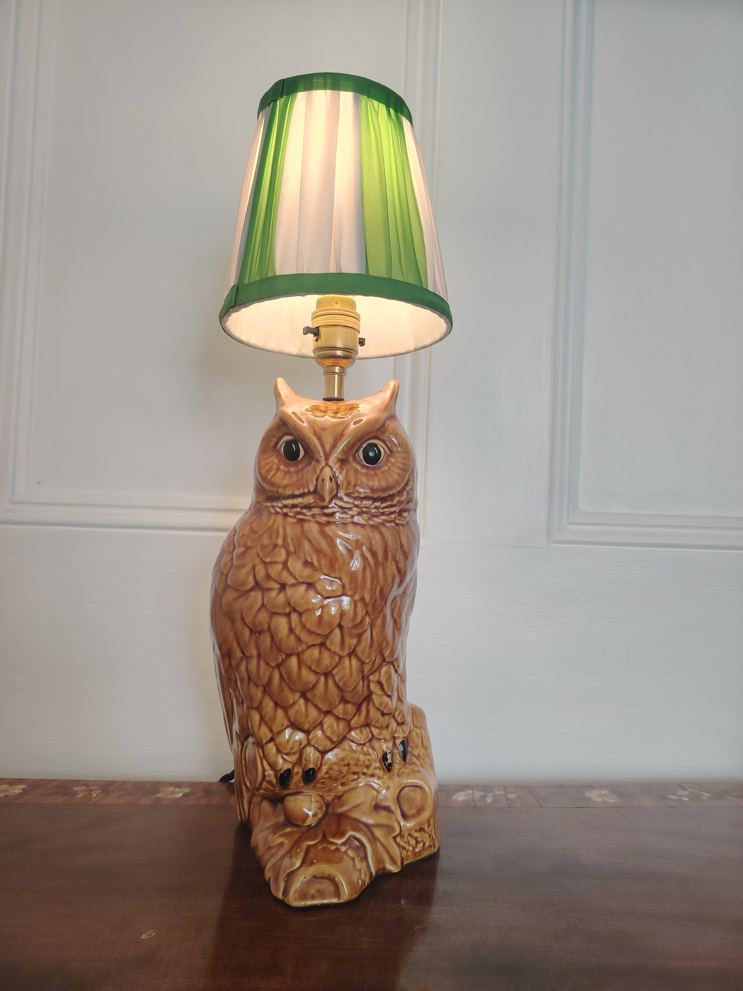 Vintage Reworked Large Owl Lamp