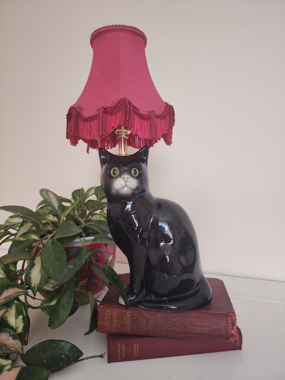 Vintage Reworked Black Cat Lamp 🐈‍⬛