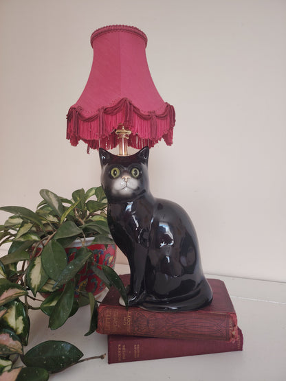 Vintage Reworked Black Cat Lamp 🐈‍⬛