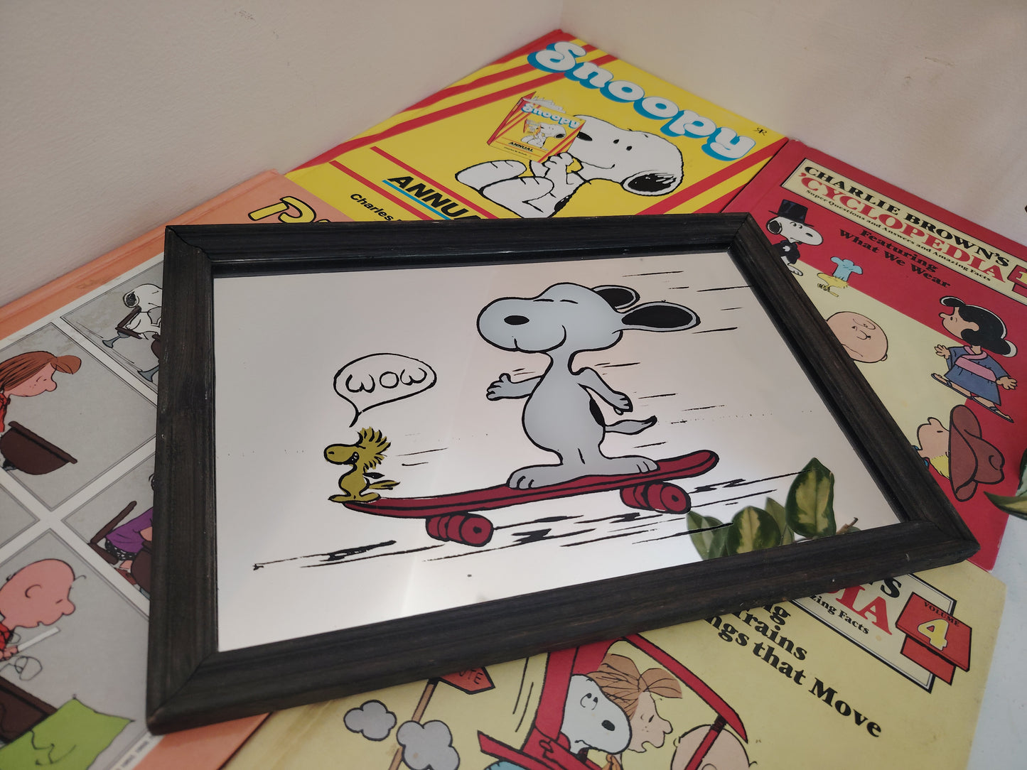 Vintage Snoopy and Woodstock Skate Board Mirror