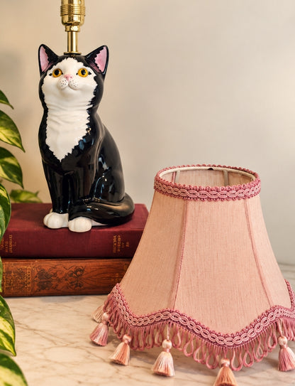 Vintage Reworked Small Tuxedo Cat Lamp 🐈‍⬛💖
