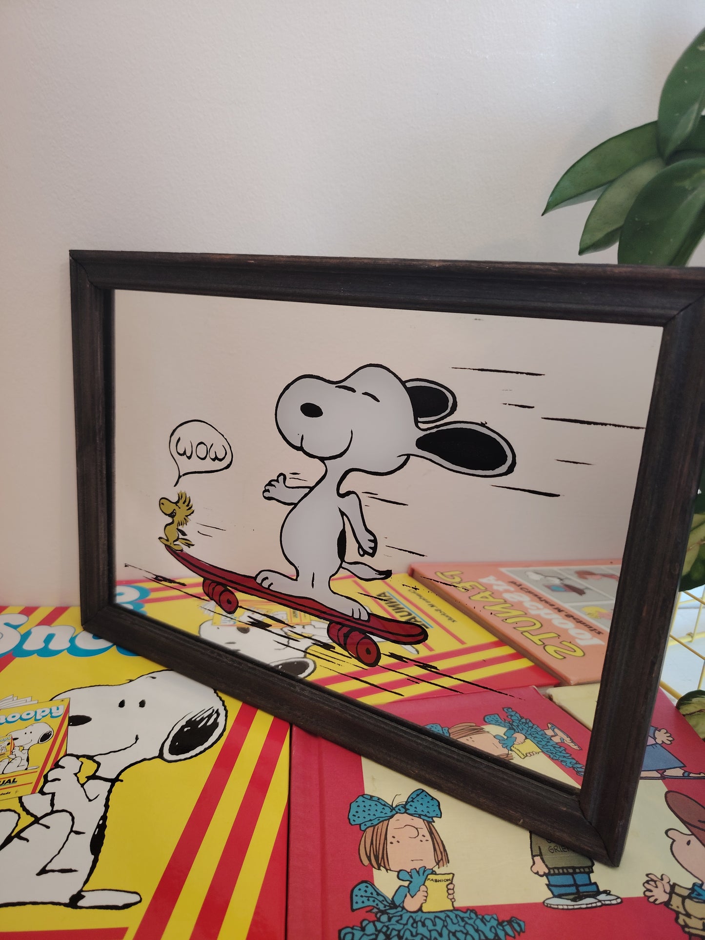 Vintage Snoopy and Woodstock Skate Board Mirror