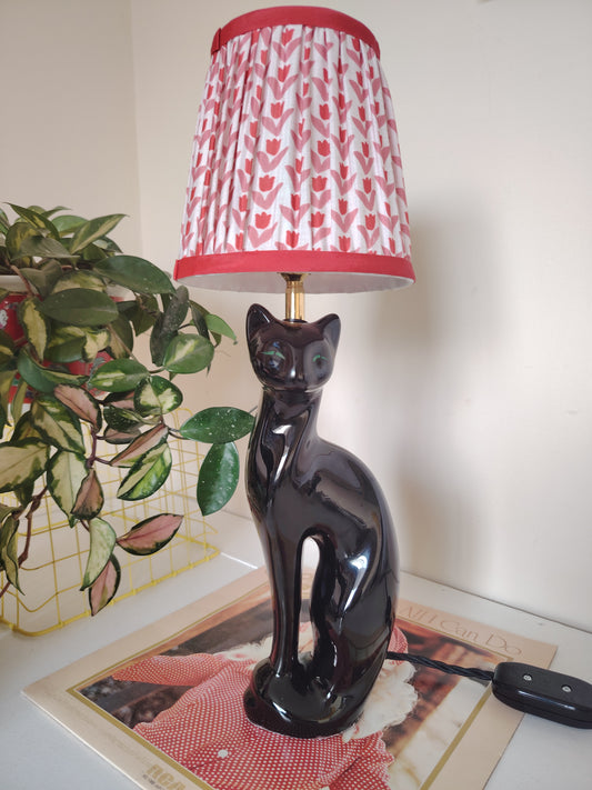 Vintage Upcycled Black Cat Lamp ❤️🐈‍⬛