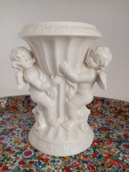 Vintage cherub vase