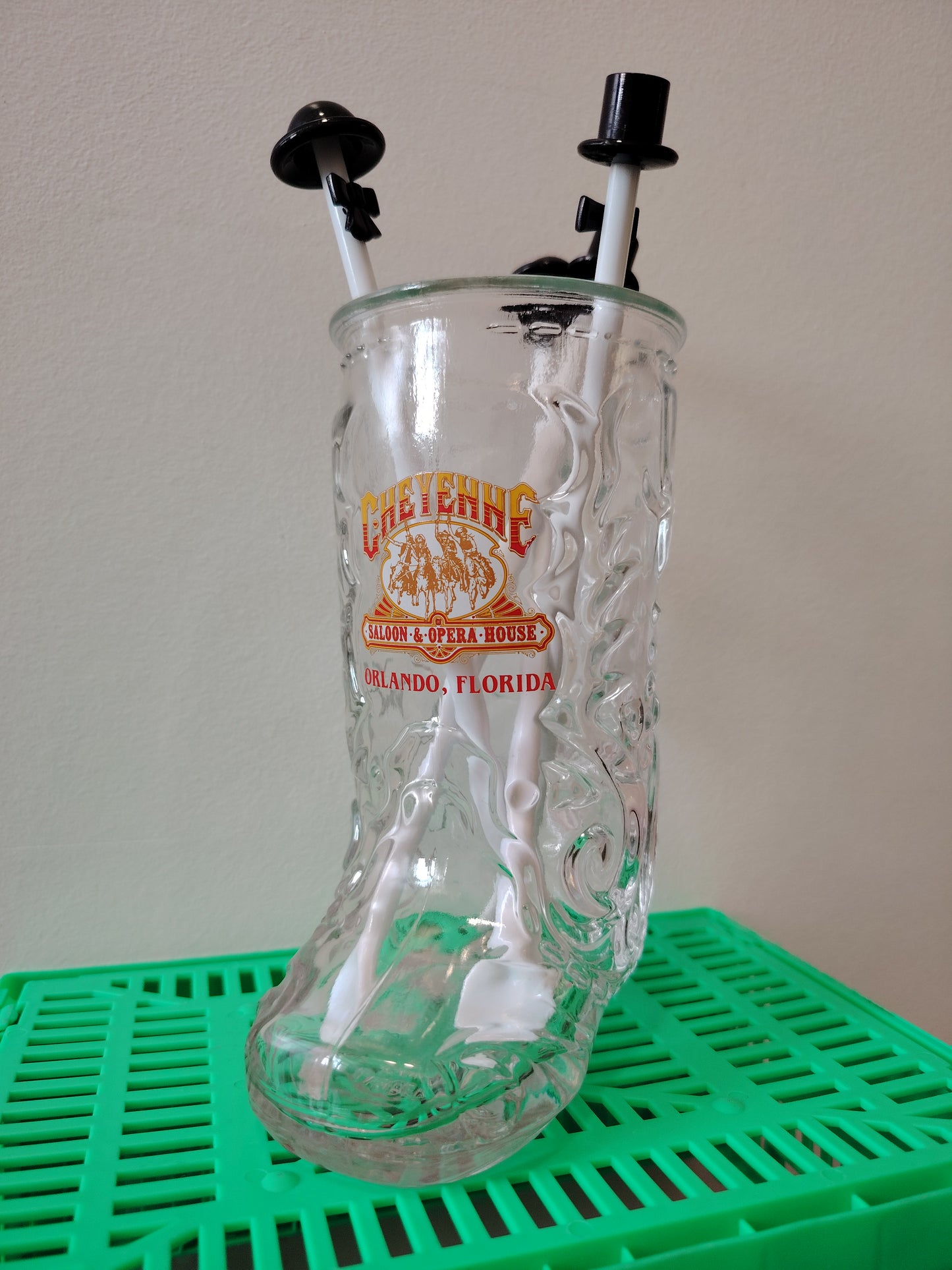 Vintage 80's Cheyenne Saloon Cowboy Boot Glass