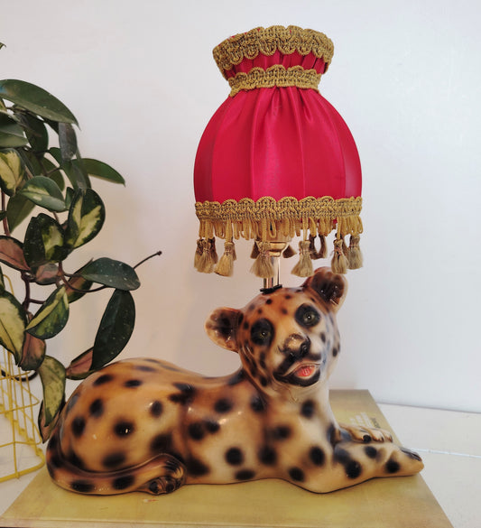 Upcycled Lying Leopard Cub Lamp
