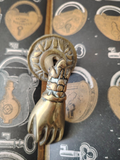 Vintage Brass Hand Door Knocker
