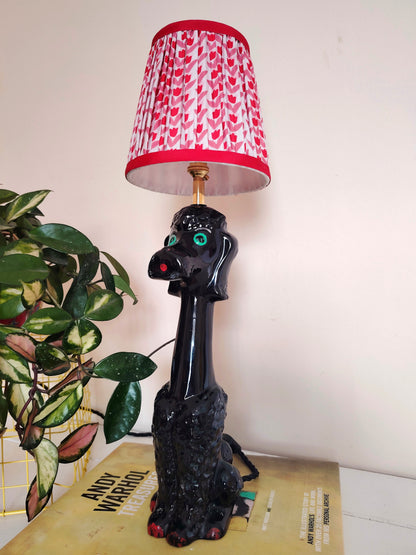 Upcycled 1950's Hand Painted Poodle Lamp