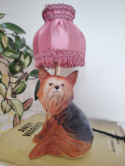 Vintage Upcycled Yorkshire Terrier Lamp
