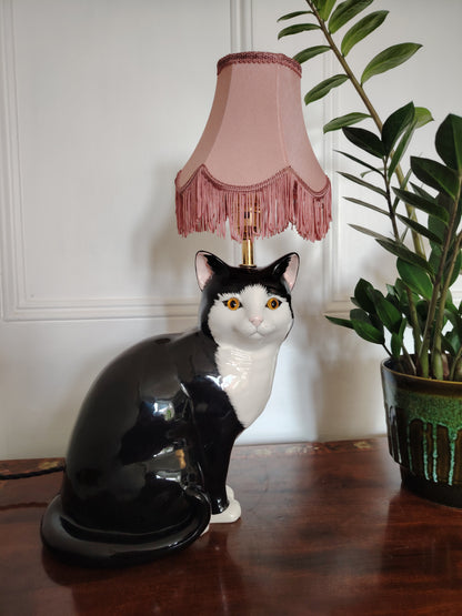 Large Vintage Reworked Tuxedo Cat Lamp (Copy)