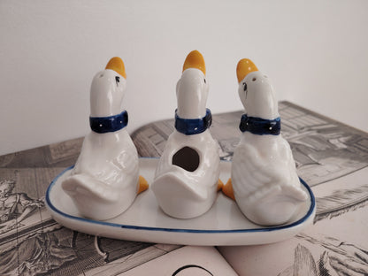 Trio of Silly Geese/ Ducks Cruet set