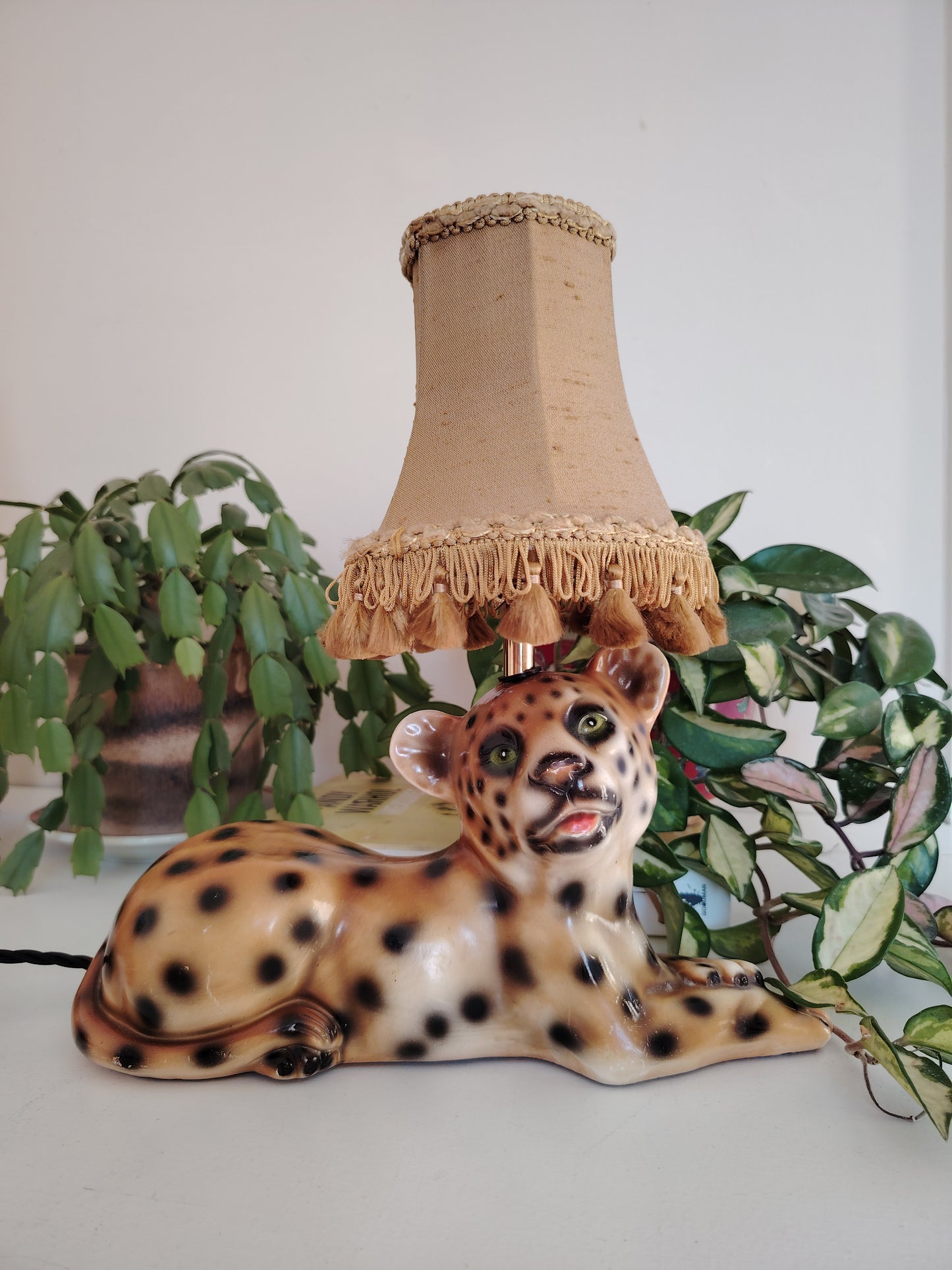 Upcycled Leopard Cub Lamp