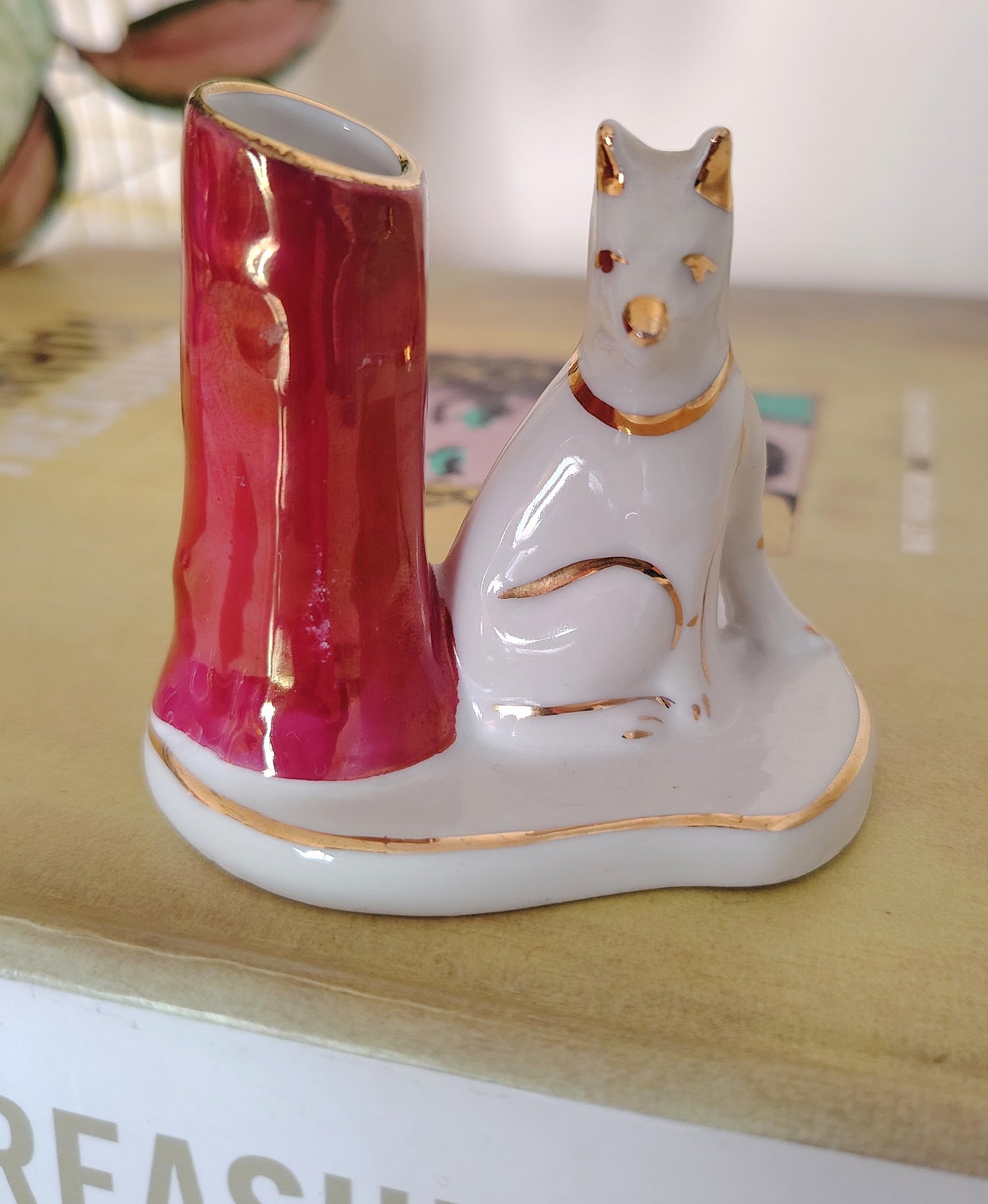 Limoges Dog Catchall/ Cocktail Stick/Match Holder