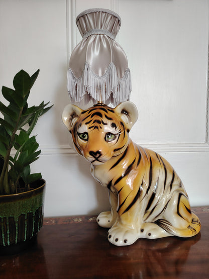 Large Reworked Mid Century Tiger Cub lamp