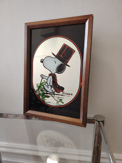 Rare Vintage 1960's Snoopy "The Gentleman" Picture Mirror