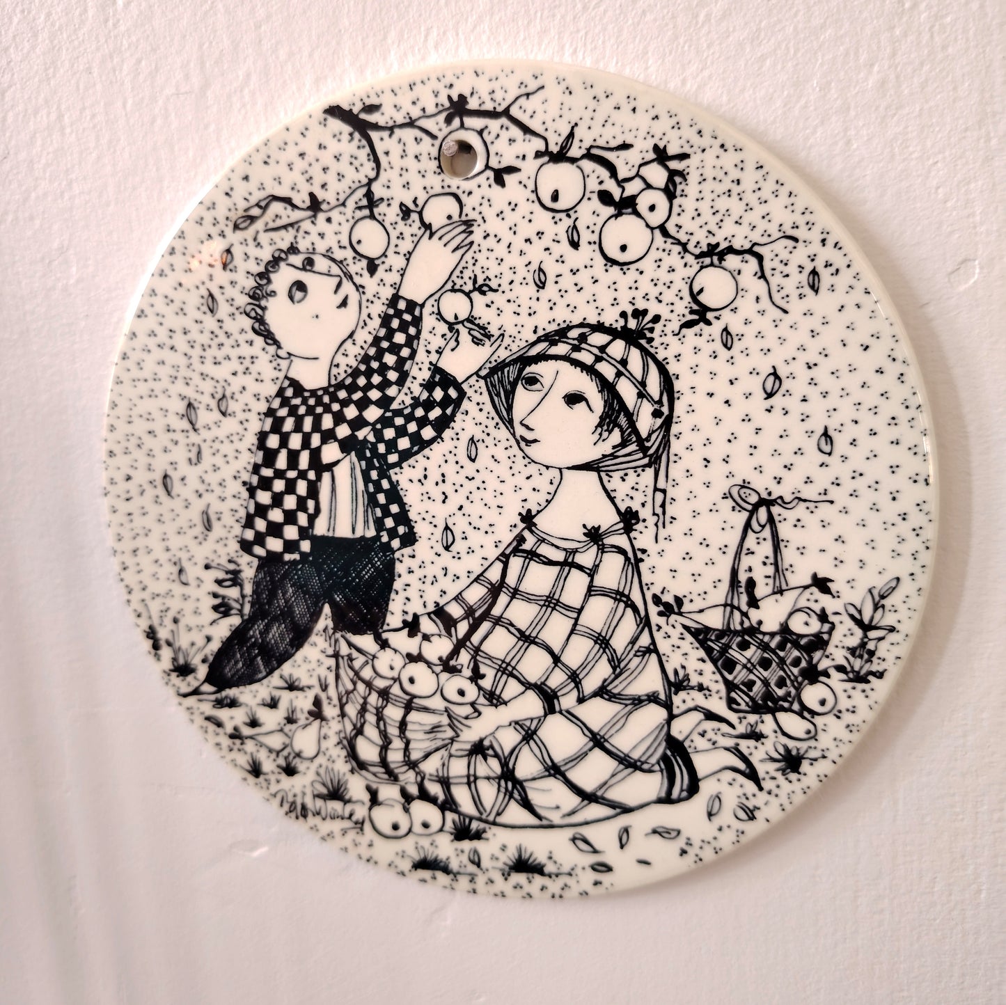 Bjorn Wiinblad wall plaque/ October plate designed for Nymolle Denmark.