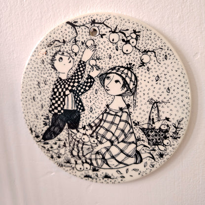Bjorn Wiinblad wall plaque/ October plate designed for Nymolle Denmark.