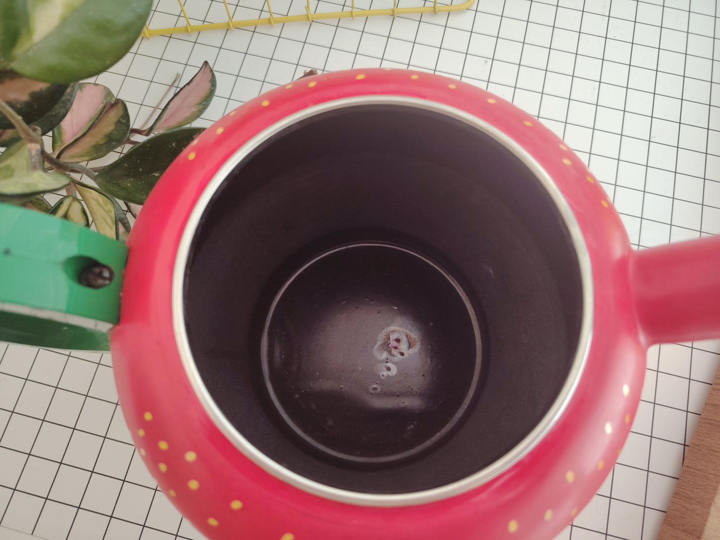 Amazing Vintage 80's Strawberry Enamel Teapot/ Kettle