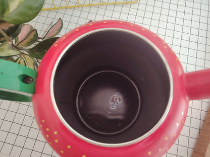 Amazing Vintage 80's Strawberry Enamel Teapot/ Kettle