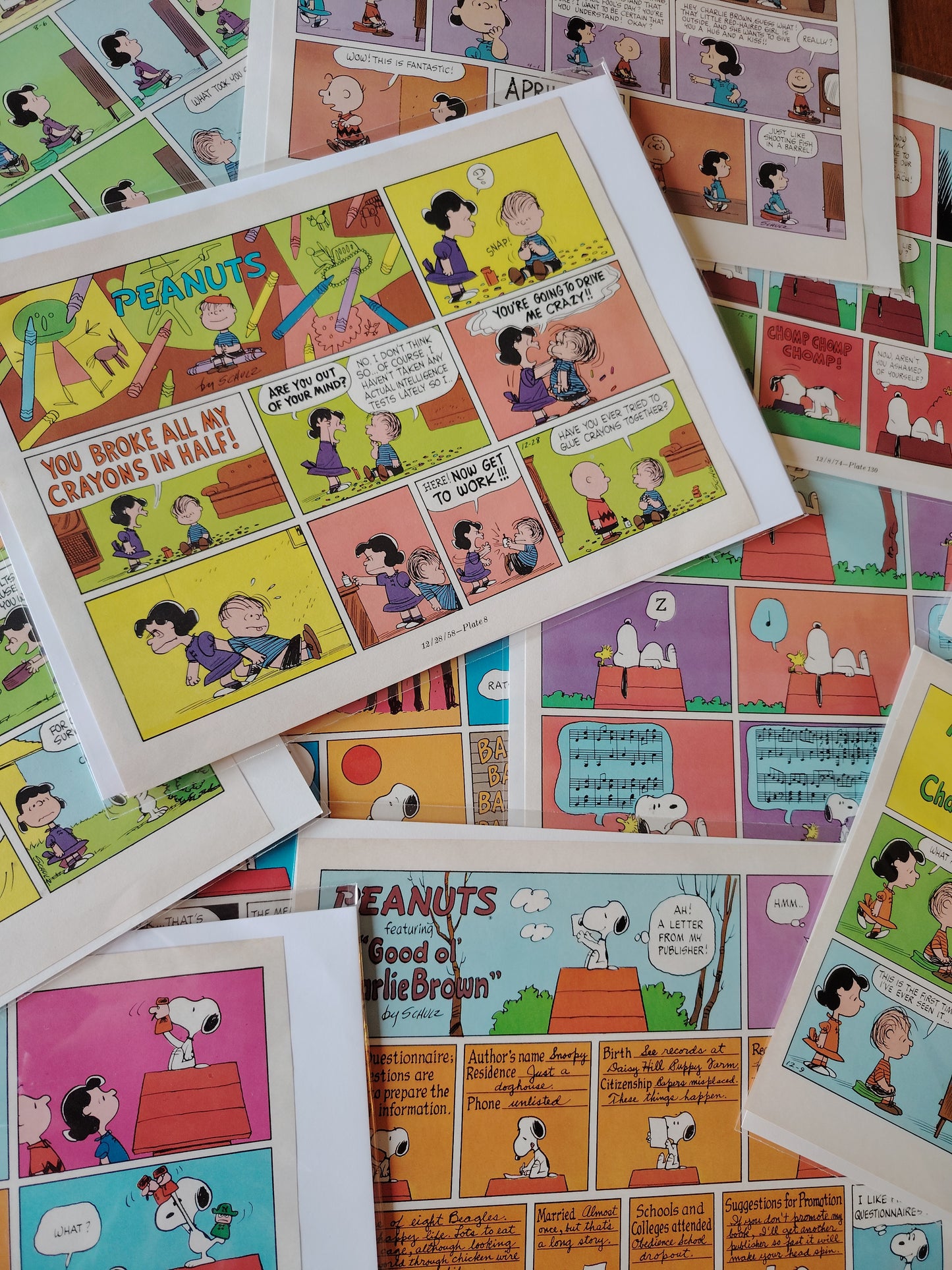 Vintage Snoopy Original Comic Strip Pages, Lucky Dip x3