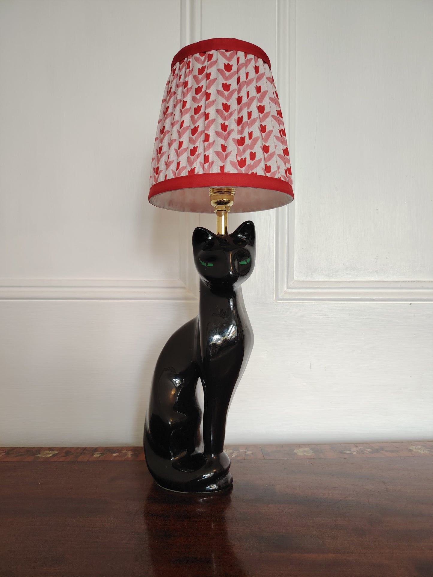 Vintage Upcycled Black Cat Lamp ❤️🐈‍⬛