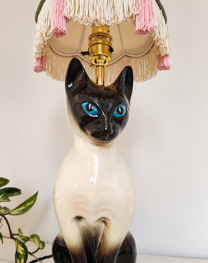 Vintage Reworked Tall Siamese Cat Lamp 💕
