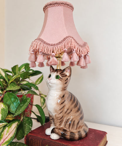 Vintage Reworked Small Tabby Cat Lamp 💚