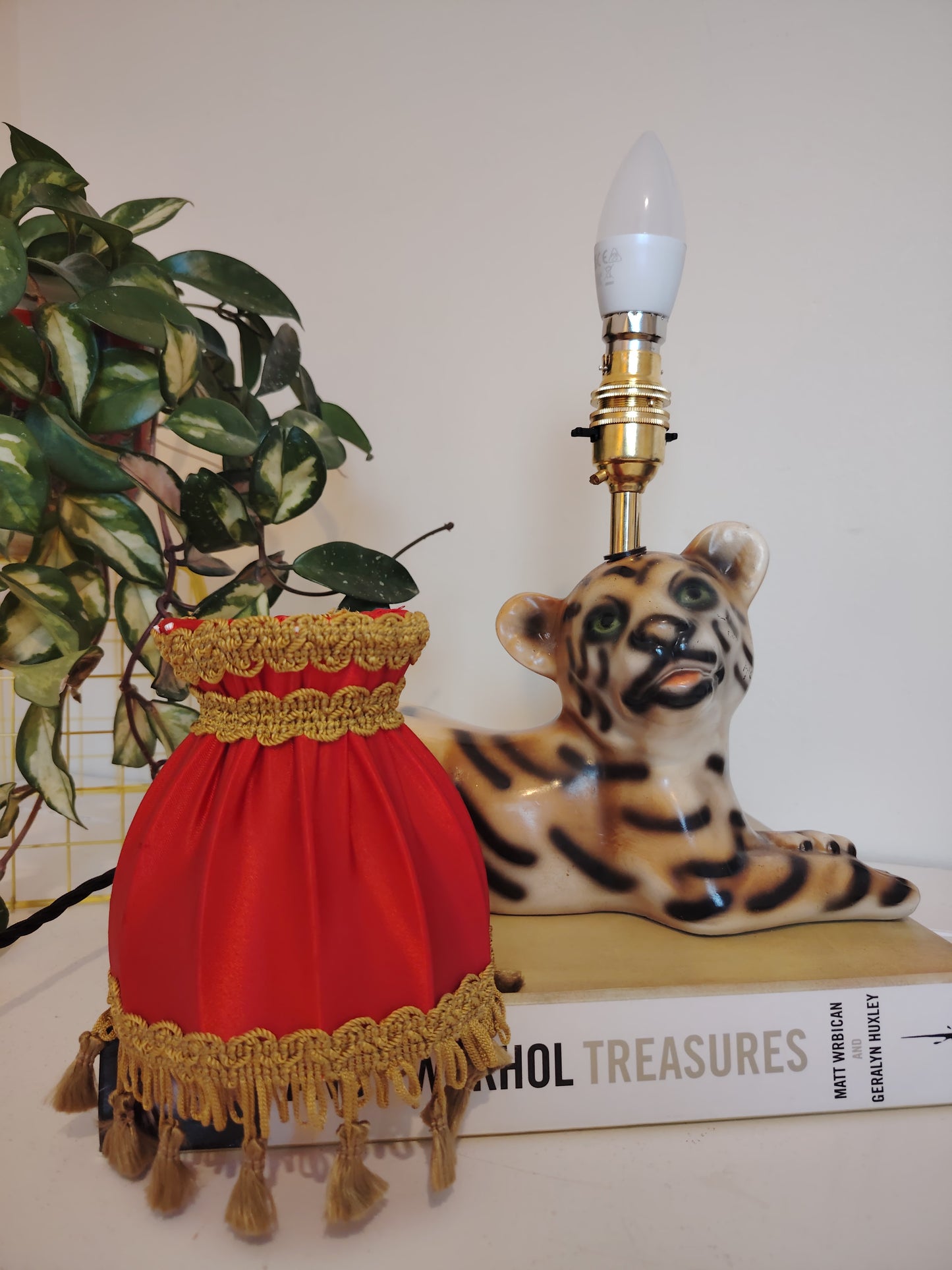 Upcycled Lying Tiger Cub Lamp