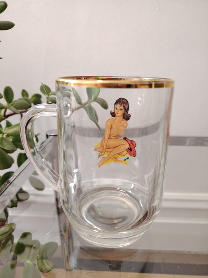 Vintage 60's Peep Show Nude Pint Glass