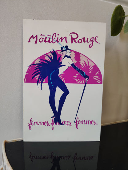 Vintage 80's Moulin Rouge Deco Style Wall Plaque