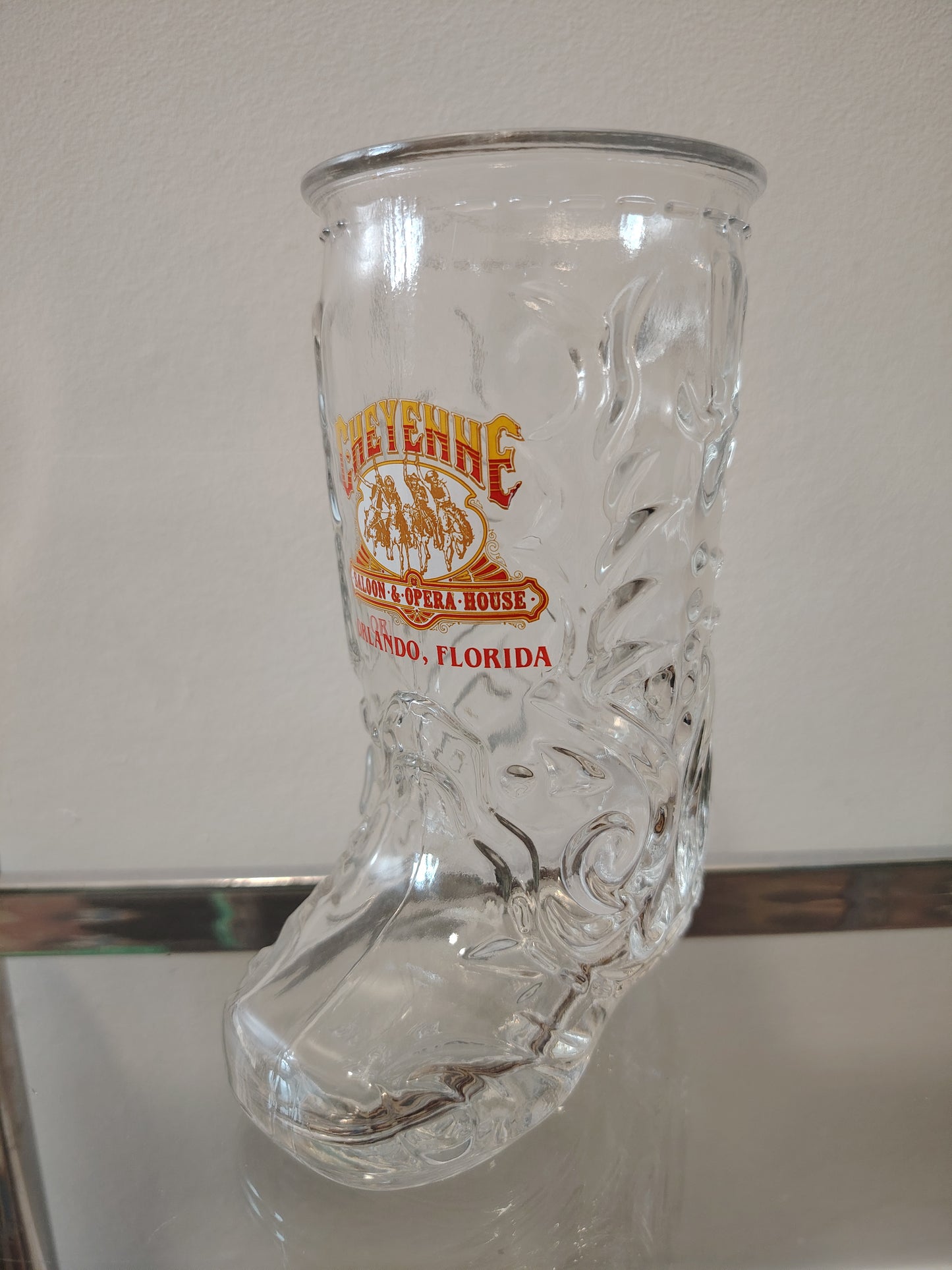 Vintage 80's Cheyenne Saloon Cowboy Boot Glass