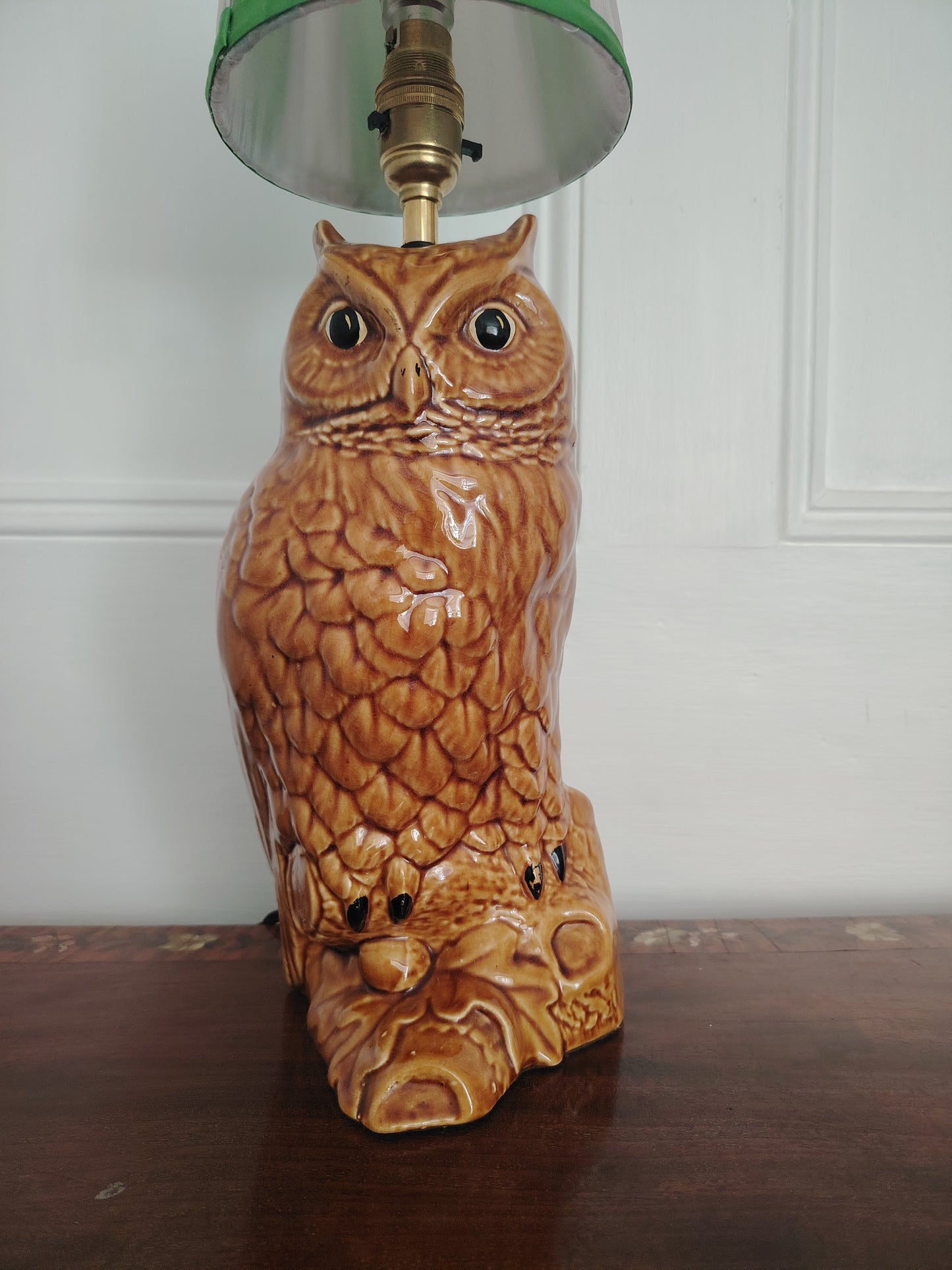 Vintage Reworked Large Owl Lamp