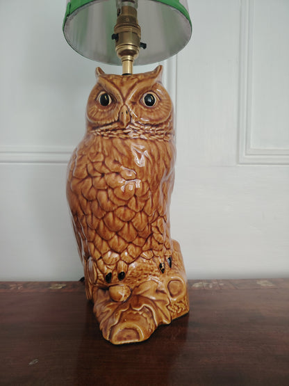 Vintage Reworked Large Owl Lamp