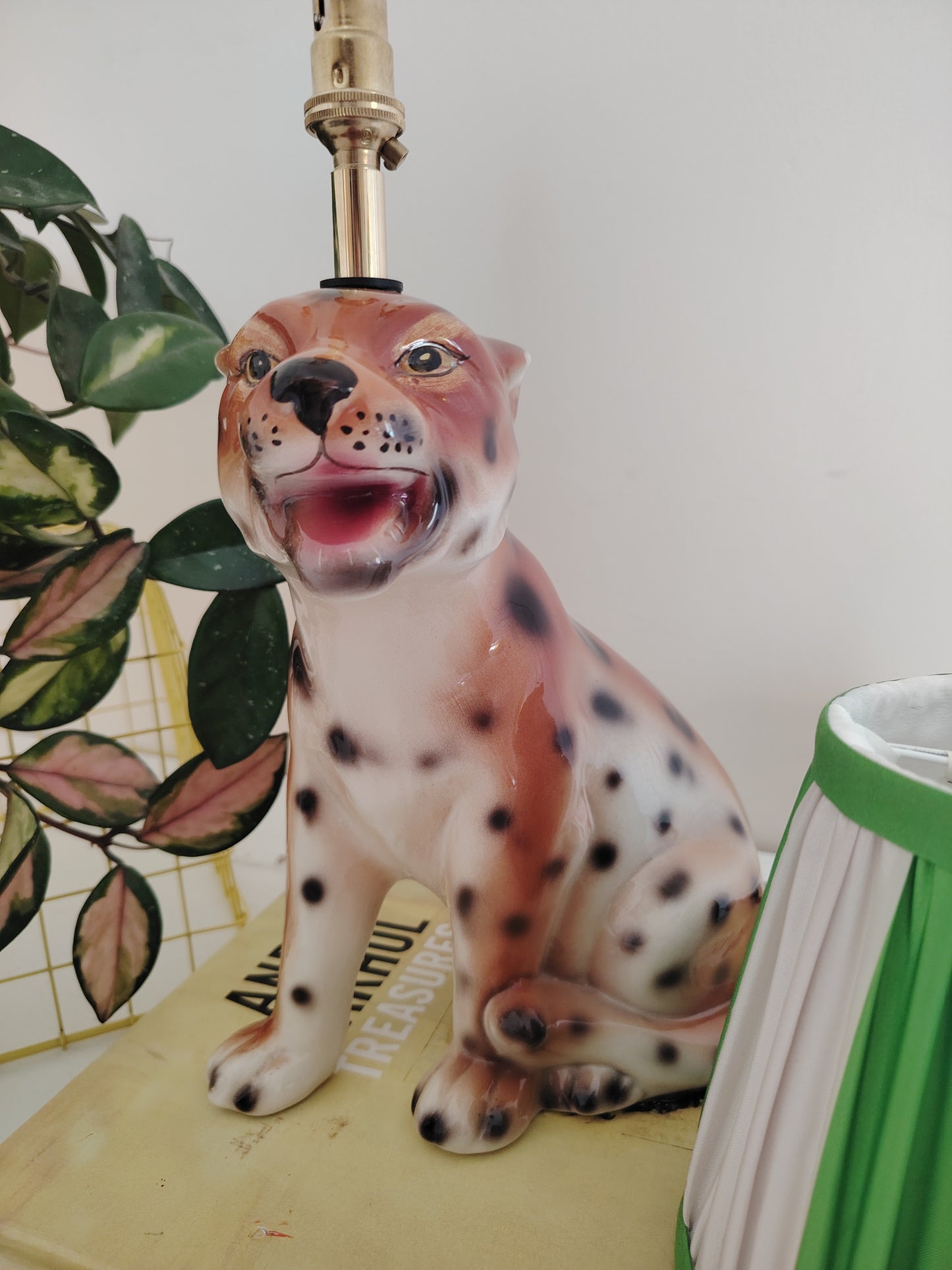 Upcycled Ceramic Leopard Cub Lamp