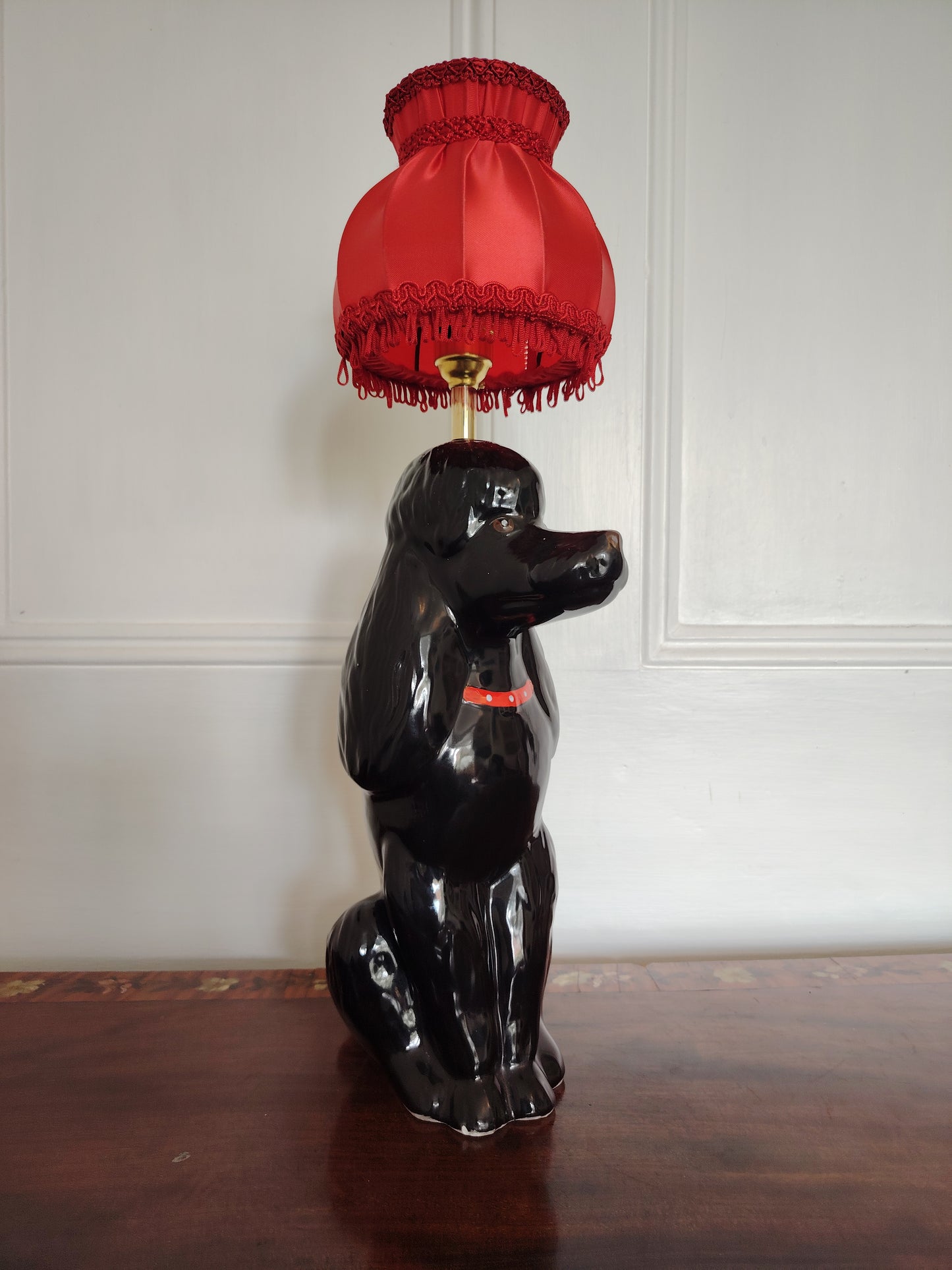Large Vintage Reworked Beswick Poodle Lamp