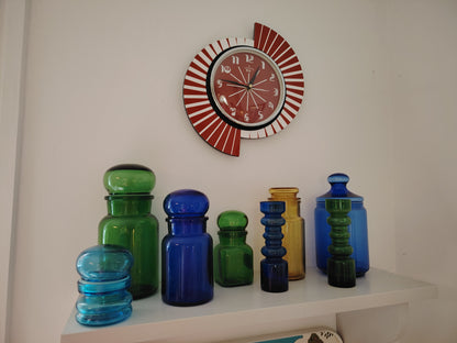 Retro Style Red and White By Royale Wall Clock