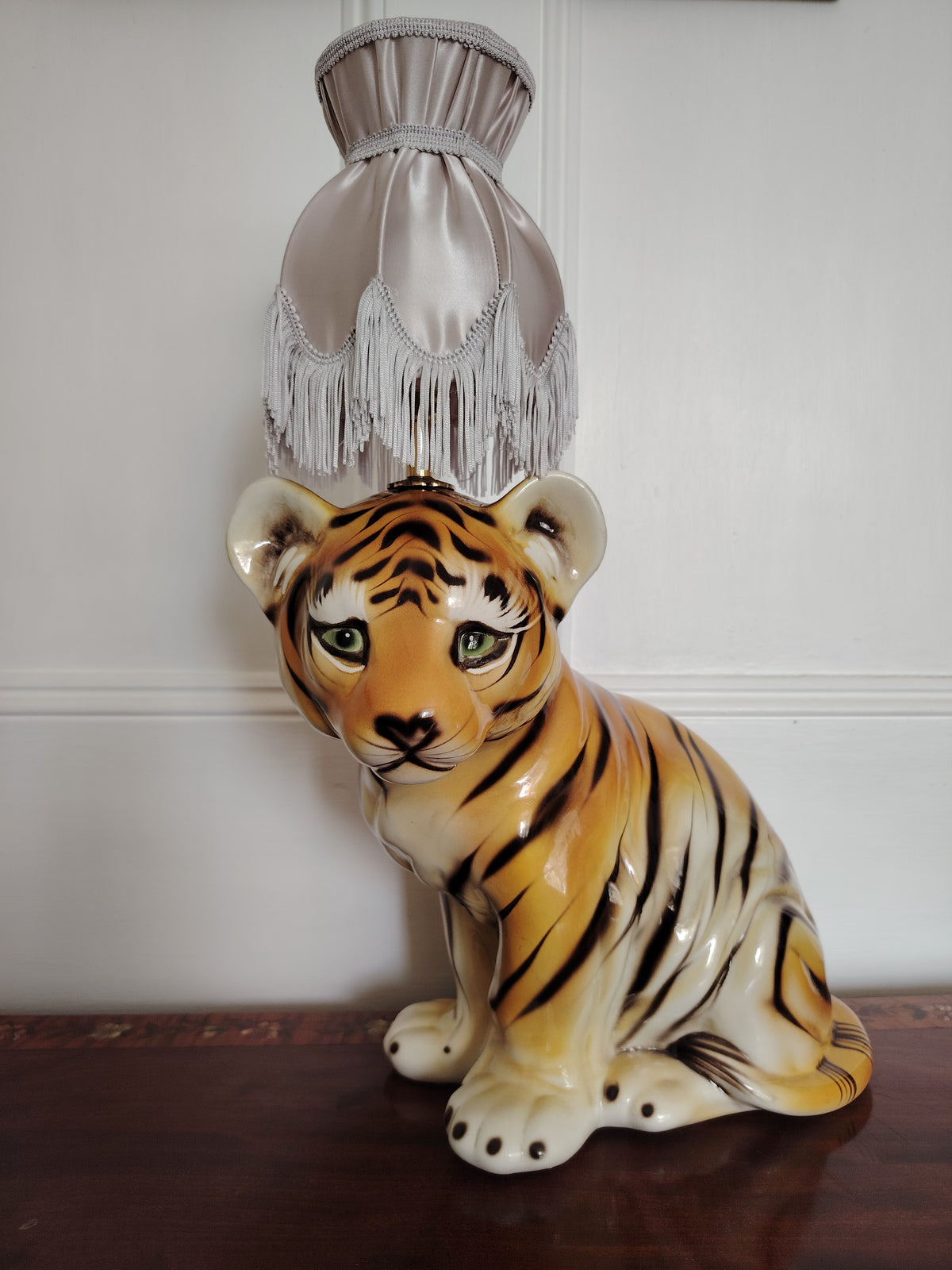 Large Reworked Mid Century Tiger Cub lamp