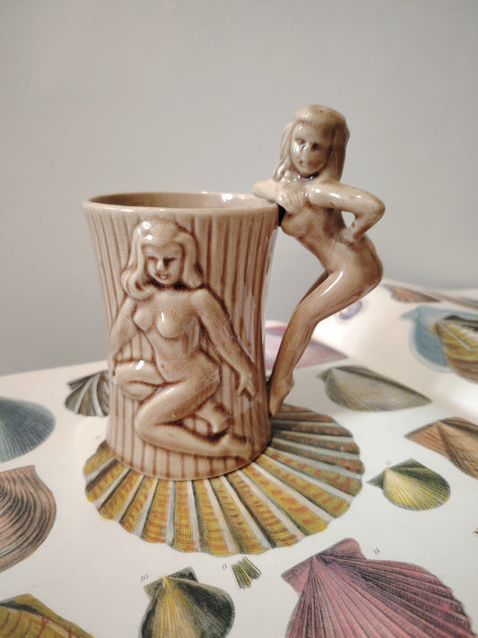 Vintage Risqué Nude Lady Japanese Mug
