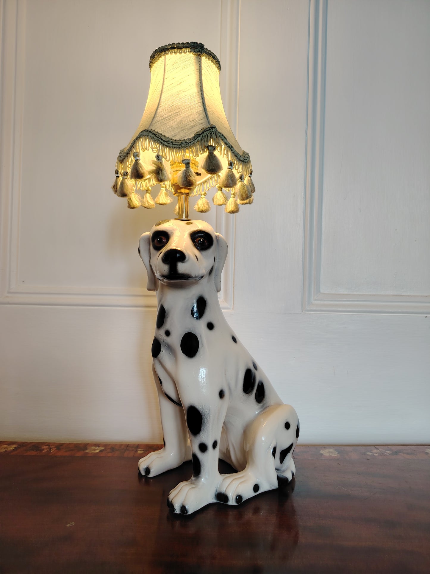 Vintage Reworked Dalmatian Lamp