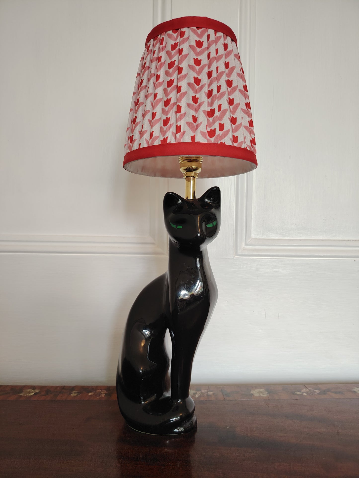 Vintage Upcycled Black Cat Lamp ❤️🐈‍⬛