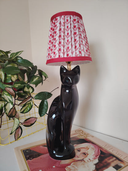 Vintage Upcycled Black Cat Lamp 🐈‍⬛