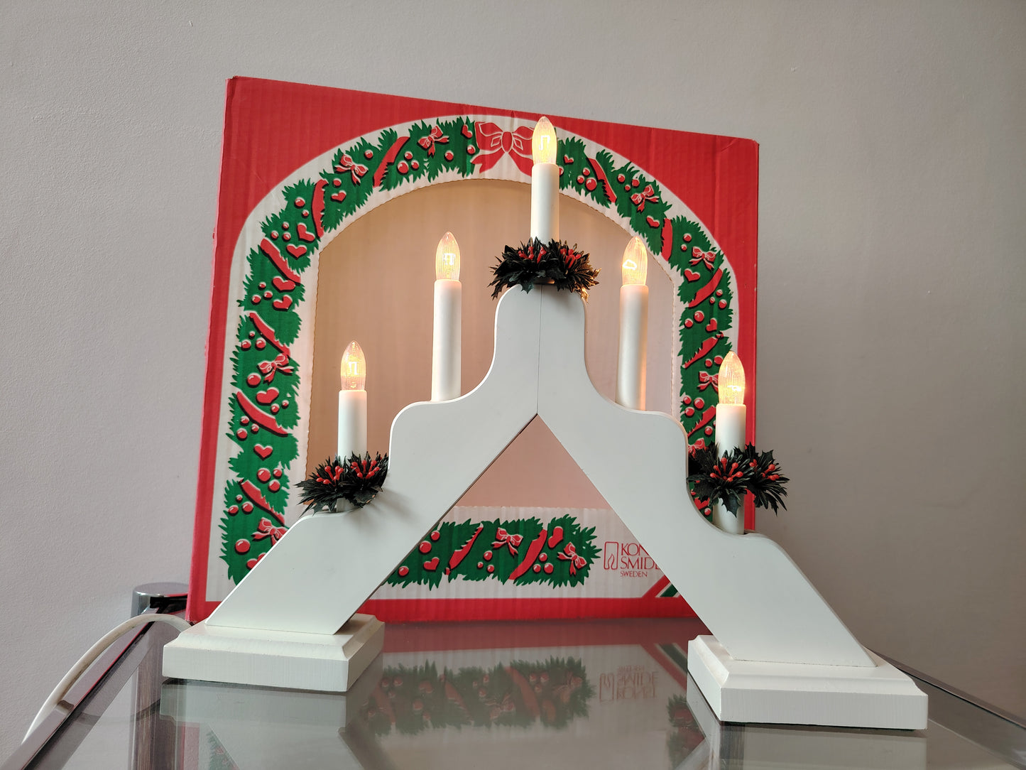 Vintage 70's Swedish Christmas Candle Bridge