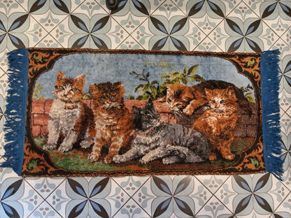 Vintage Cat Tapestry Small Rug/ Wall Hanging