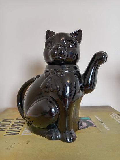 Vintage lucky black cat teapot