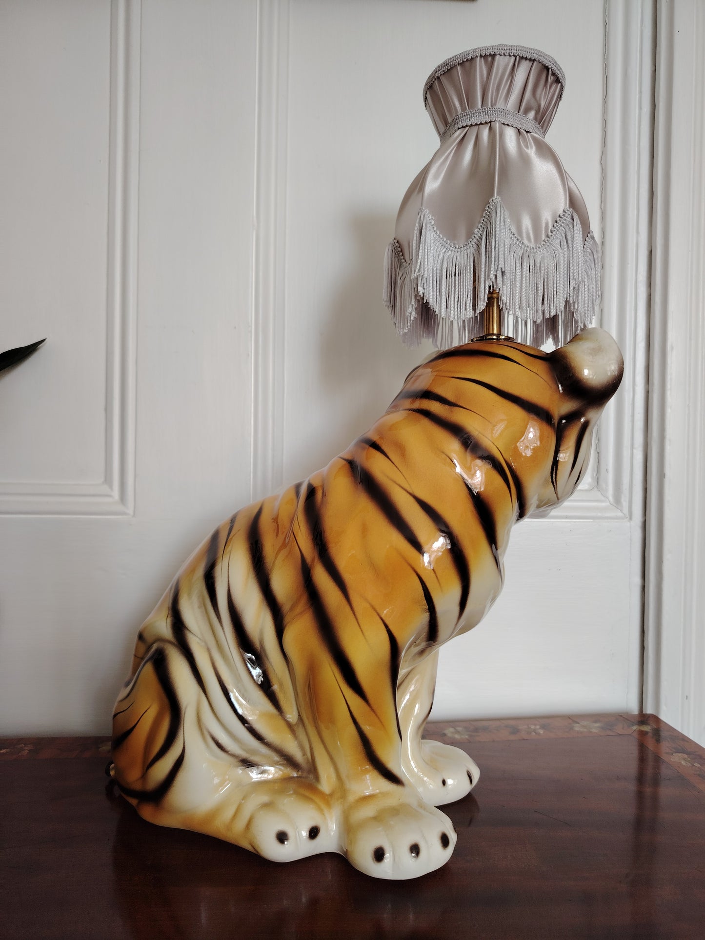 Large Reworked Mid Century Tiger Cub lamp