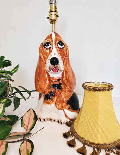 Vintage Large Reworked Bassett Hound Lamp