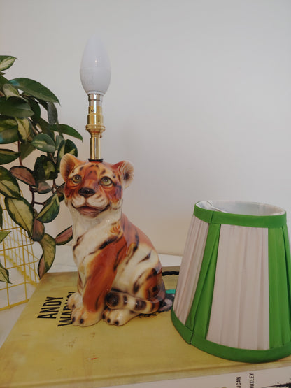 Upcycled Mid-Century Small Tiger Cub Lamp