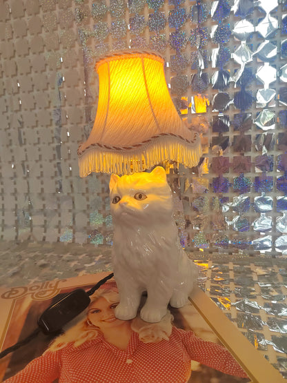 Upcycled Cat Lamp "Dolly" the Cat