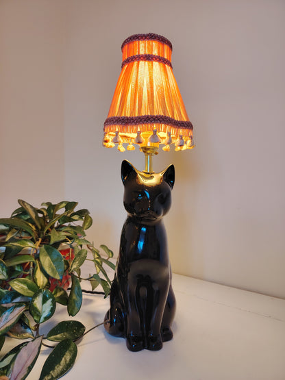 Vintage Reworked Black Cat Lamp 💕 🐈‍⬛