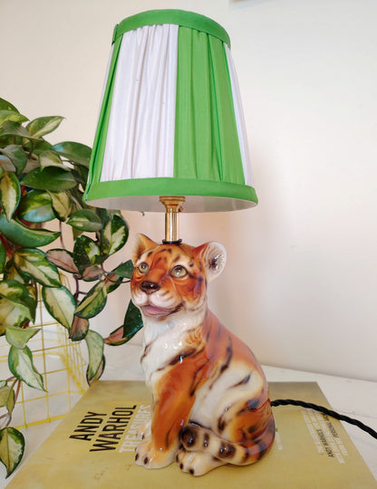 Upcycled Mid-Century Small Tiger Cub Lamp